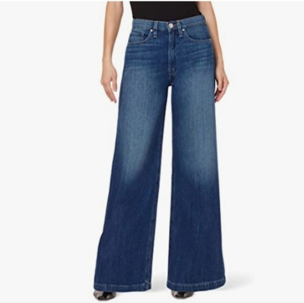 Hudson Jodie Jeans Wide Leg Lakely Wash Blue Denim